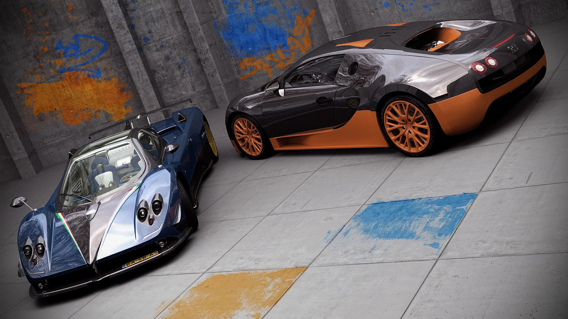ракеты, две, zonda tricolor, bugatti ss