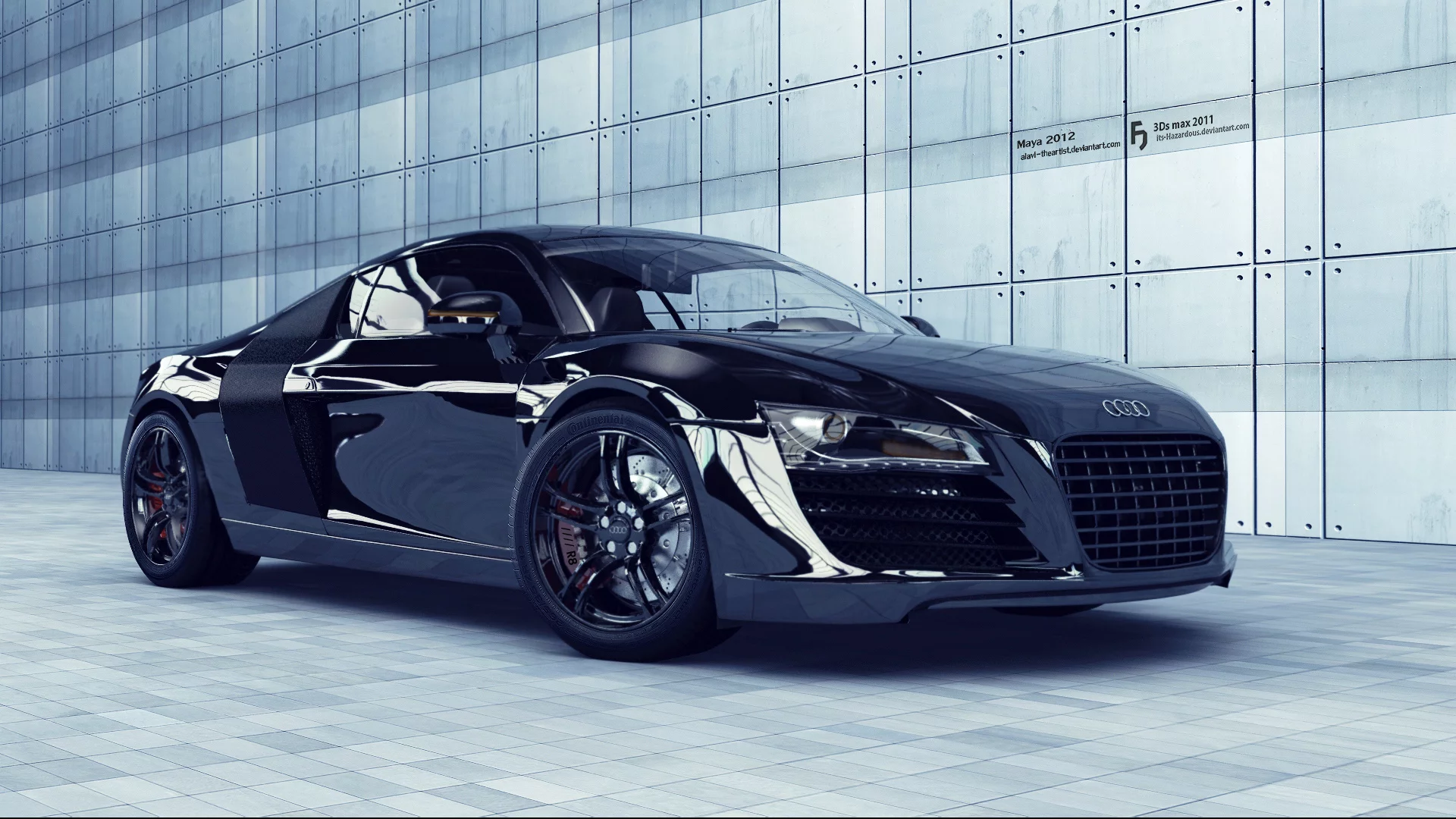 r8, evil, рендер, black, audi