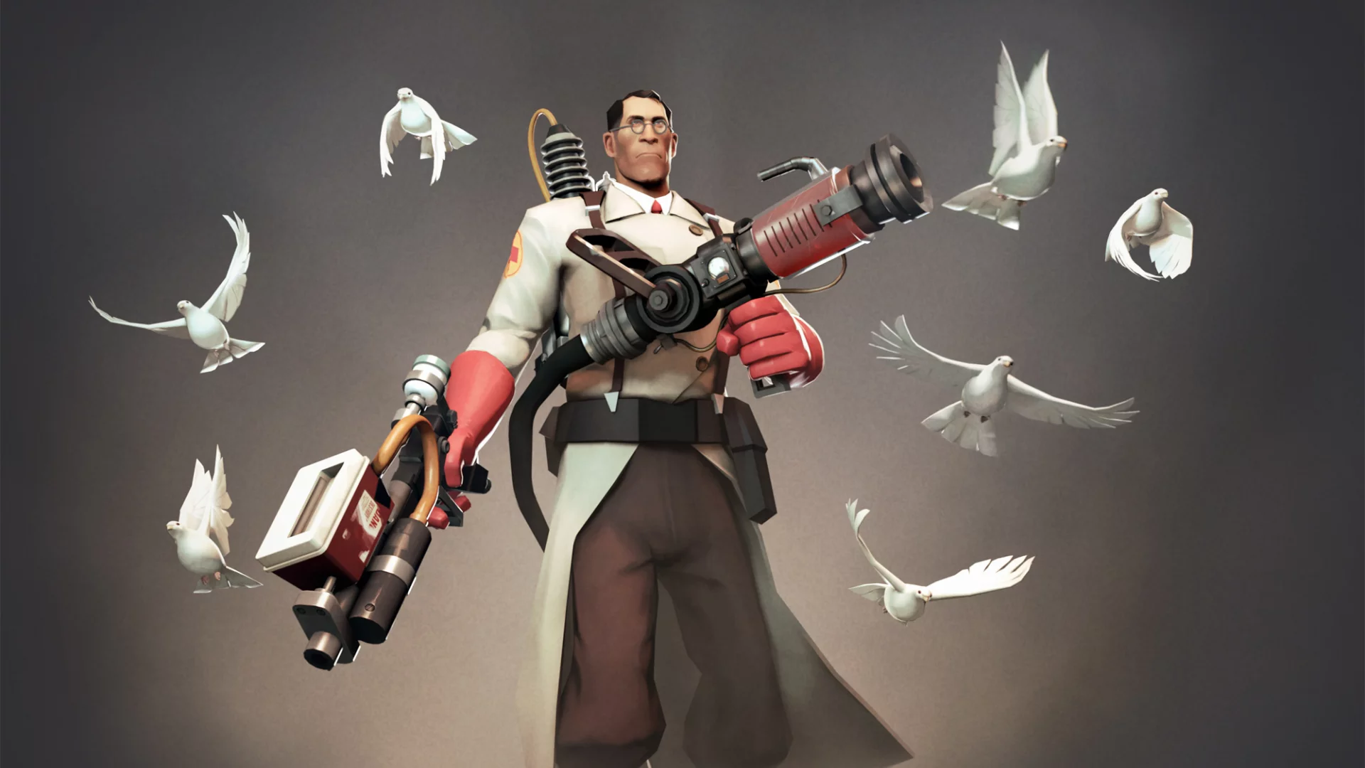 doctor, доктор, голуби, убер пушка, team fortress 2, uber, красный, убер заряд, медик, medic, red, tf2, тим фортресс