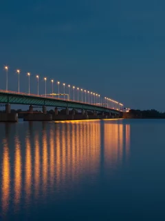 мост, река, ночь
