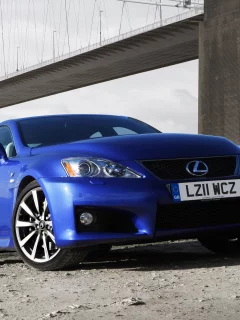 lexus, спорткар, берег, ис-ф, лексус, is-f, мост, синий