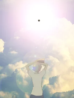 девочка покорившая время, облака, anime, мяч, аниме, небо