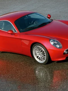 мокрый асфальт, car, road, отражение, alfa romeo