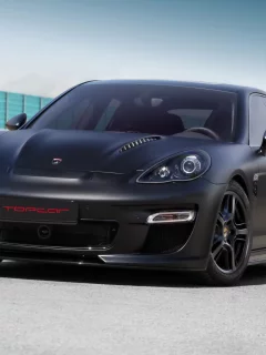 topcar, черный, panamera, porsche, фары