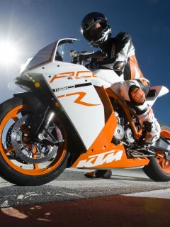 ктм, мотоцикл, байк, небо, лучи, 1190, rc8-x, ktm, солнце, трасса
