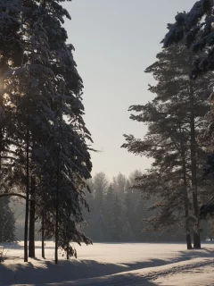 солнце, снег, зима, павловск