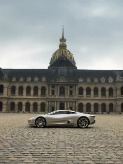 jaguar c-x75, париж, тротуар, ягуар, paris auto show