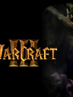 рот, нос, лицо, глаза, elf, эльф, блеск, варкрафт 3, хранитель рощи, warcraft 3,, чёрный фон, надпись, военное ремесло, рога