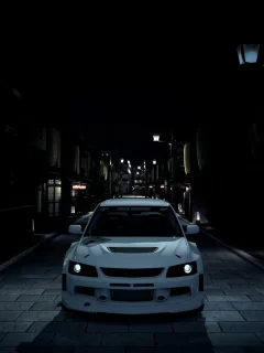wide, evo9, япония, машины, gt5, тюнинг, фонари, grantourismo5, tuning, ночь, mitsubishi, города, игры, mitsubishi evolution9, widebody, night