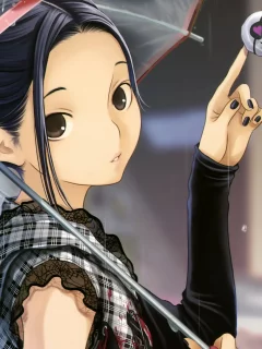 девушка, дождь, kobayakawa rinko, зонт, зонтик, игрушка, love plus