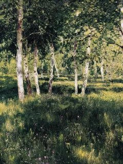 природа, исаак левитан, картина, живопись, искусство, берёзовая роща