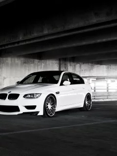 белый, white, e90, m3, парковка, bmw, бмв