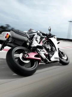 мотоцикл, yamaha, r1, обои, едет, гонщик, wallpaper, байк, ямаха, трасса, скорость