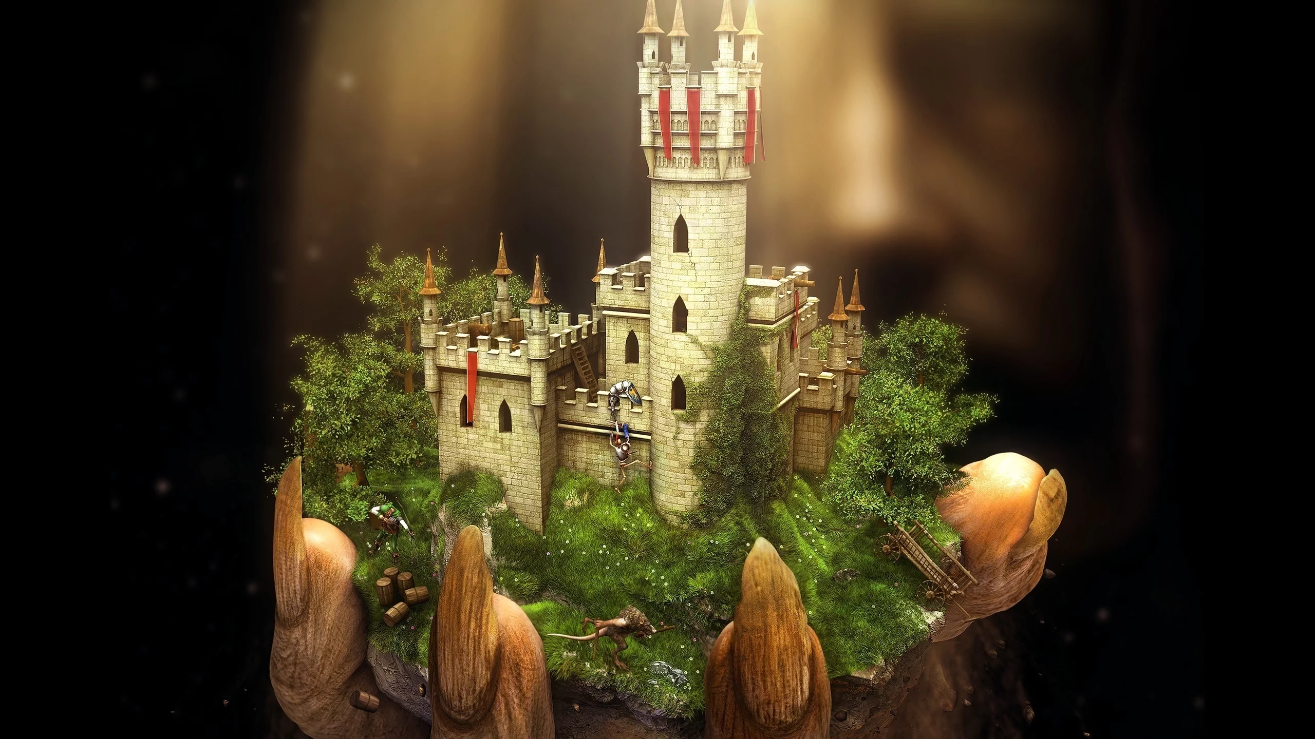 свет, the fantasy kingdom sim, рука, majesty2, замок
