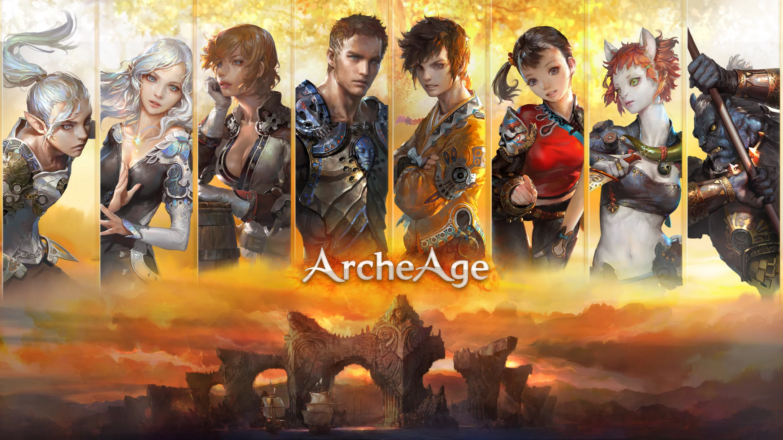 elf, корабли, ferre, нуиане, расы, девушки, hariharan, mmorpg, archeage, харихаране, облака, ферри, nuian, online, парни, эльфы