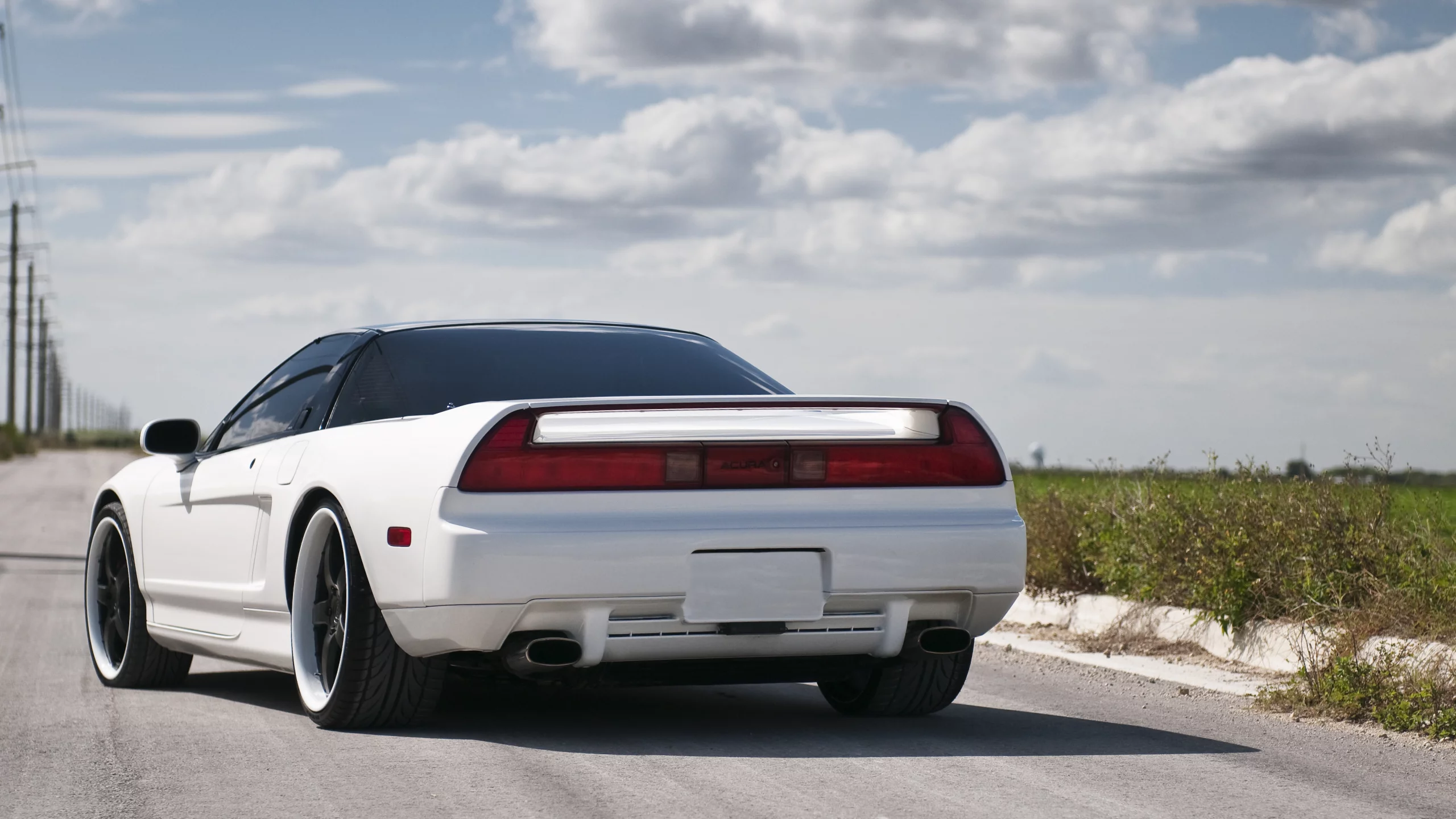 acura, white, белая, акура, nsx, задняя часть