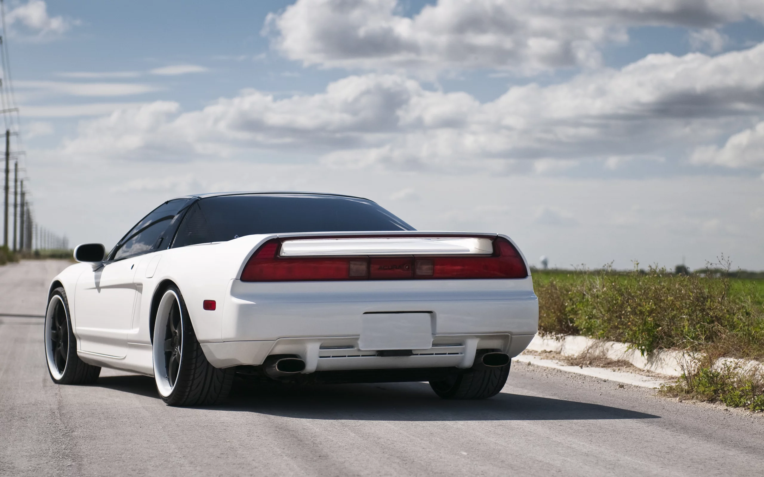 acura, white, белая, акура, nsx, задняя часть