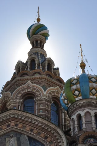 небо, храм, сияние, купола