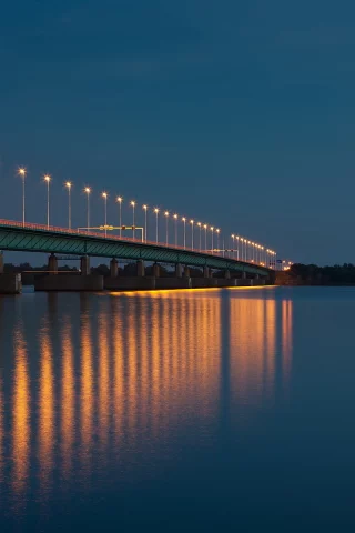 мост, река, ночь