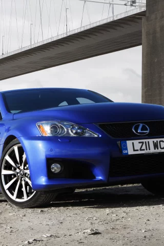 lexus, спорткар, берег, ис-ф, лексус, is-f, мост, синий