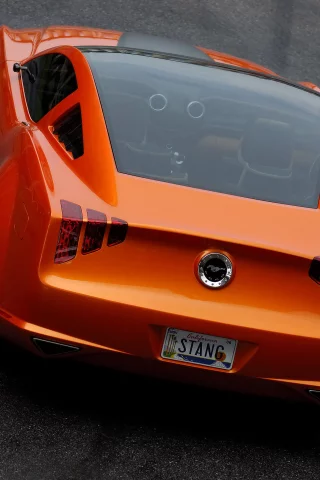ford, оранжевый, mustang, concept, спорт, giugiaro