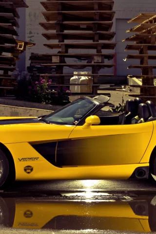 viper, dodge, желтый