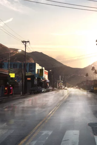 дорога, мотель, need for speed undercover, пальмы