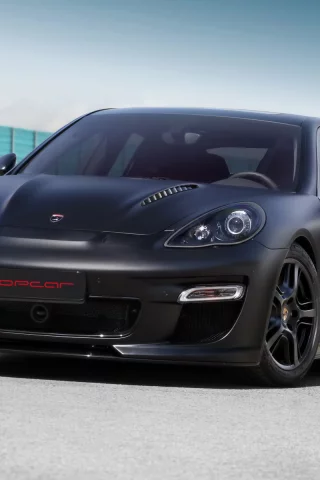 topcar, черный, panamera, porsche, фары