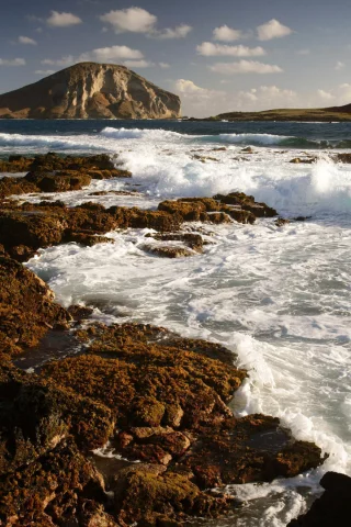 волны, море, скалы, брызги, пена, камни, морская, природа