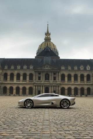 jaguar c-x75, париж, тротуар, ягуар, paris auto show