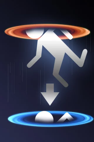 portal, портал, человечек