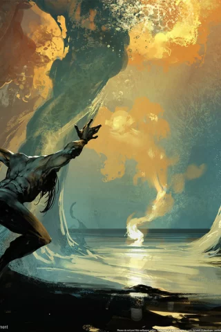 вызов, человек, legends of norrath, арт, vengeful gods, вода