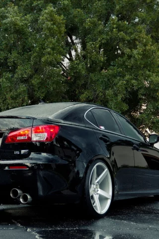 lexus ls is on vossen, auto, black, vossen wheels