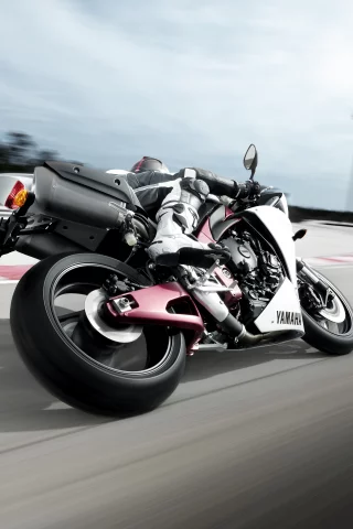 мотоцикл, yamaha, r1, обои, едет, гонщик, wallpaper, байк, ямаха, трасса, скорость