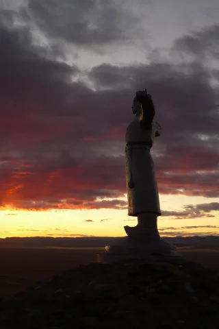 тува, арат, памятник, закат