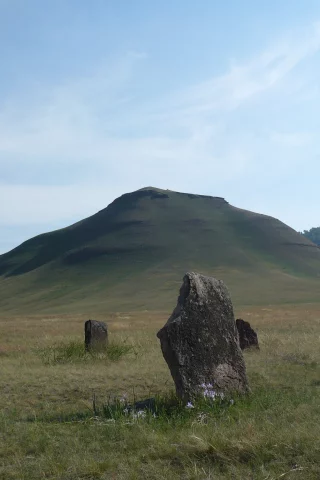 степи, хакассия, камни, могильник