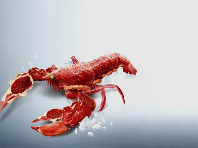 фон, мясо, вырезка, креатив, рак, горох, глаза