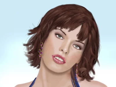 серьги, milla jovovich, композитор, милла йовович, вектор, брюнетка, актриса, девушка, продюсер