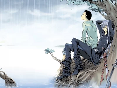 катана, суперби скуало, дерево, anime, дождь, такэси ямамото, учитель-мафиози реборн!, takeshi yamamoto, superbi squalo, katekyo hitman reborn!, аниме