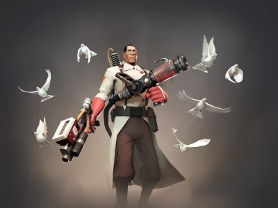 doctor, доктор, голуби, убер пушка, team fortress 2, uber, красный, убер заряд, медик, medic, red, tf2, тим фортресс