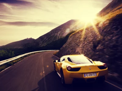 458 italia, yellow, car, ferrari