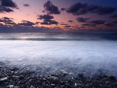 камни, облака, берег, море, небо