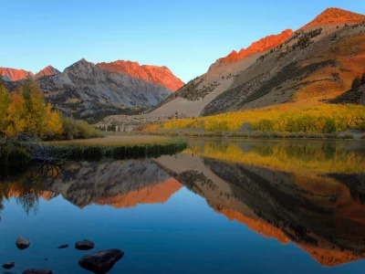 california, горы, озеро, лес, north lake, осень