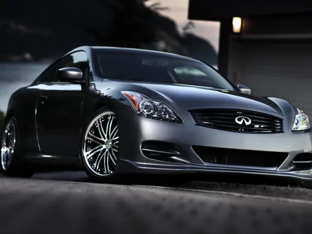 автомобиль, купе, infiniti, инфинити, вечер, g37, тюнинг