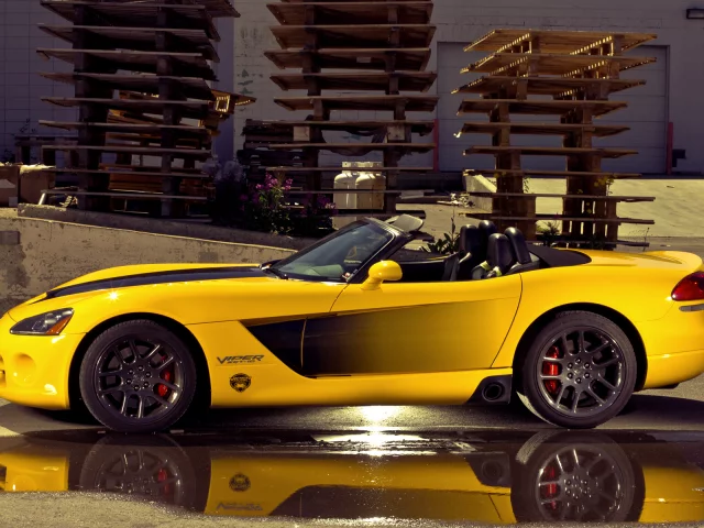 viper, dodge, желтый
