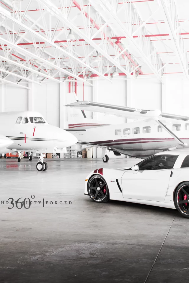 corvette, задняя часть, white, корвет, шевроле, chevrolet, 360 three sixty forged, z06, ангар