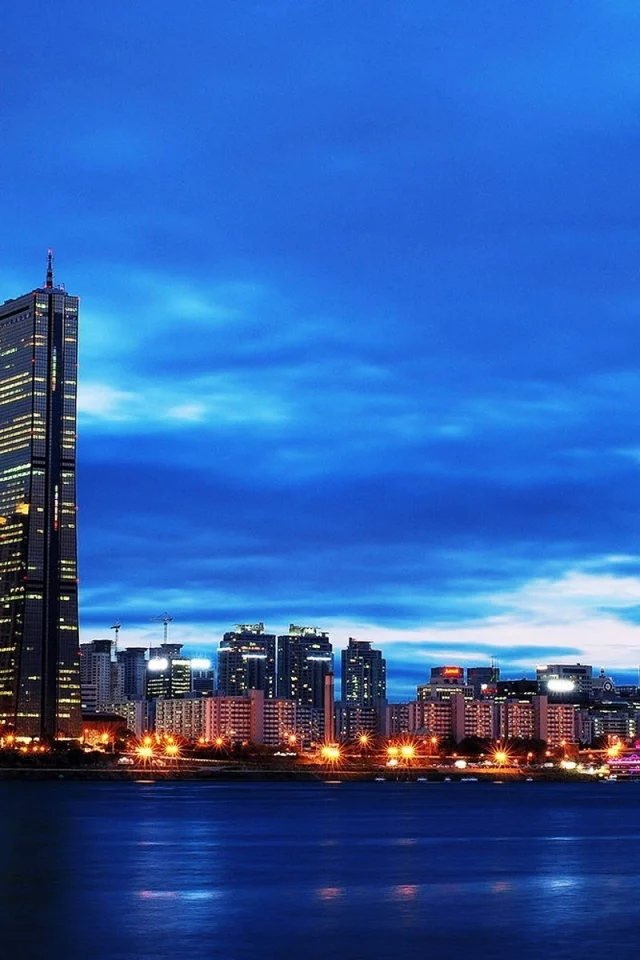небоскребы, сеул, огни, seoul, южная корея