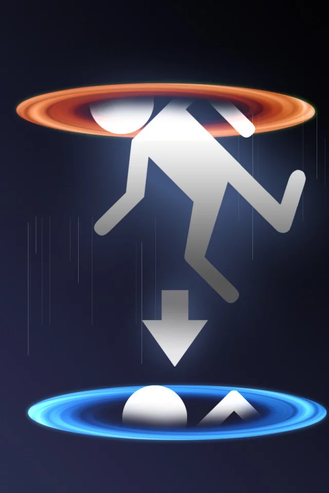 portal, портал, человечек