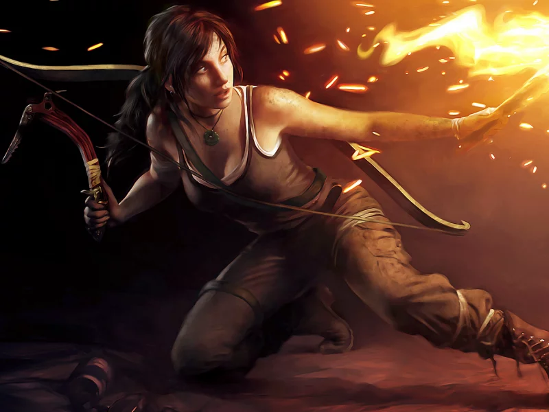 факел, пещера, lara croft, лара крофт, tomb raider, тьма, девушка