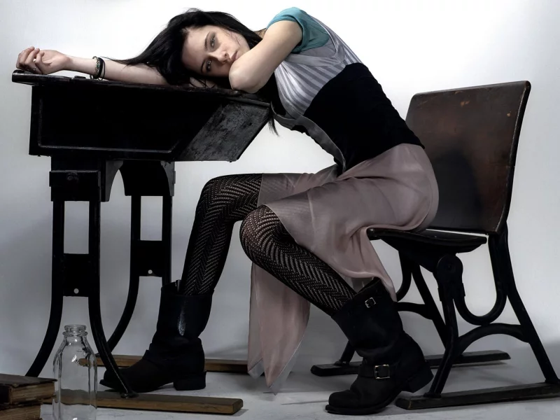 чулки, печаль, фон, сапоги, парта, тоска, kristen, stewart, стул, платье